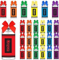 Skylety 24 Pcs Crayon Plastic Tumbler with Lids and Straw Bow Rainbow Crayon Cups for Teacher Studen