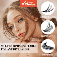 Non-clustered false lashes 60D + 80D mixed pack 8 to 15 mm + scissors + glue and remover, suitable f