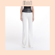 [MILIN] Slim fit features signature Milin M logo High waisted Flared Pants กางเกงเอวสูงทรงเข้ารูป ปล