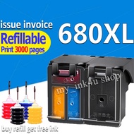 hp 680 ink hp680xl refillable ink cartridge Compatible for HP 1115  1118  2135  2138  2675  2676  2677  2678 3635