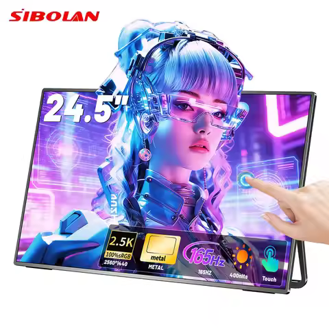 Sibolan 24.5" 2.5K Touchscreen Portable Monitor 165Hz 100% sRGB 400nit Metal Body Gaming Laptop Disp