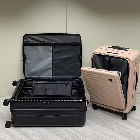 Front Opening PC Boarding Case Scalable Trolley Case Travel Bag Rolling Luggage Men and Women Zipper