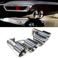 1 Pair H Shaped Dual Exhaust Tip Car Universal Exhaust Pipe Stainless Steel Muffler Tips 60mm Inlet 