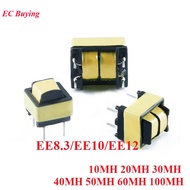 10Pcs/2pcs Common Mode Inductance EE8.3 EE10 EE12 10MH 20MH 30MH 40MH 50MH 60MH 100MH LED Power Filt
