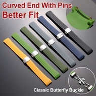 Curved End with Pins - Rubber Watch Strap for PATEK 5164A 5167A 5168A PP Watch Silicone Resin Watch 