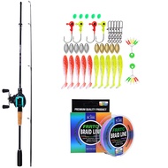 ชุดเหยื่อล่อตกปลา FRRTC เบ็ดตกปลา1.6M/1.8M พร้อม18 + 1BB รอกตกปลา50M อุปกรณ์ตกปลาเหยื่อ Senar Pancin