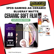 (Oppo 3Pcs Ceramic Blueray+Matte Protector)A96 A76 A16k A16 Reno 8 4 3 6 A77 7 z 5 5F F11 Pro 2F A91