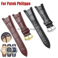For Patek Philippe Nautilus 55711 5712 5726 5980 Leather Straps 25*13mm Concave Convex Mouth Men Bra