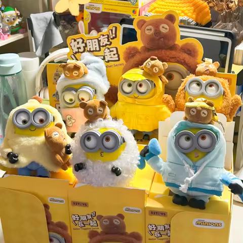[Genuine] In Stock 52toys Genuine Bob&Tim Minion-S Friends Together Blind Box Series Vinyl Face Pend