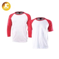 ENZO Unisex Raglan Round Neck Tshirt - White / Hot Pink 1028