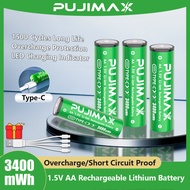 PUJIMAX  AA Rechargeable USB Lithium Battery New Energy Series High-Quality Battery aa Type-c Chargi