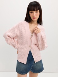 [Pomelo] เสื้อคาร์ดิแกนลายนูน / Cable Knit Cardigan