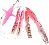 OCEAN CAT Saltwater Trolling Fishing Lures Daisy Chain Squid Octopus for Fishing with Rigged Hook 8/