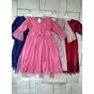 BOOM SALE GAUN ANAK BROKAT + TILE BAJU PESTA ANAK PEREMPUAN DRESS ANAK