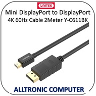 Mini DisplayPort to DisplayPort 2Meter Cable 1.2 4K 60HZ Y-C611BK / Unitek Mini Display Port YC611BK