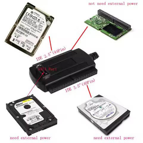 USB Adapter for Sata / IDE 3.5" (40-pin) / IDE 2.5" (44-pin) Support Hard Drive Disk HDD Converter