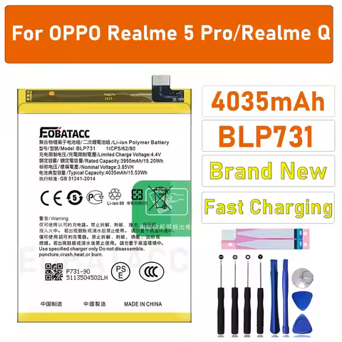 2025 Years New Battery 4035mAh BLP731 Mobile Phone Replacement Battery For Realme 5 Pro / Q X Youth