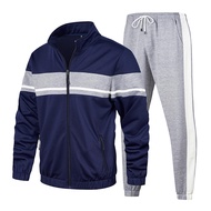 LBL Men's Sweat Suit 2 Piece Outfit Casual Contrast Sports Jogging Tracksuits Set