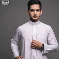 Alrawda By Alharamain Jubah Men's Slimfit Premium Series Gamis/ (1083) Off-White