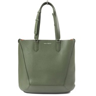 Excellent condition: Alexander McQueen EDGE Medium Logo Print Calfskin Leather Tote Bag (762342) Kha