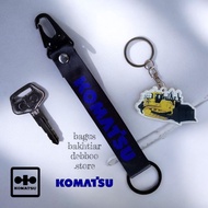 GANTUNGAN Master Key Komatsu - Key Komatsu + Snaphook Metal Black Coated + Bulldozer Komatsu