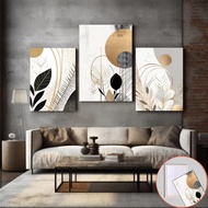 (With Frame)Luxury Botanical Wall Art Abstract Geometric Line Drawing Hotel & Airbnb Decor Modern Le