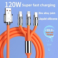 6A 120W 3in1 2in1 USB Fast Charger Cable For iPhone 14 Micro USB Type-C 8-Pin Charging Cable For Huawei Samsung Xiaomi Wire Cord