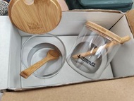Herbalife Nutrition Glass Jar Set with Bamboo Lid and Spoon