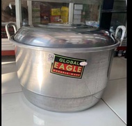 Panci Langseng Kukus / Dandang / Steamer 36cm 5Kg Global Eagle Panci Aluminium Saringan Tutup Global