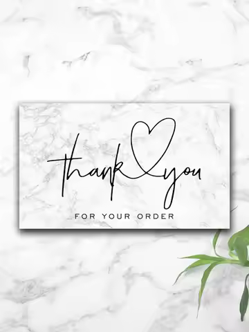30pcs/pack Marbling Thank You Card For Supporting Business Package Decoration "Gorgeous Thanks" Busi