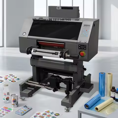 30cm UV DTF Printer I3200 HD 8 Channels A3 Size Crystal Label Printing Machine for Glass Bottle 3D U