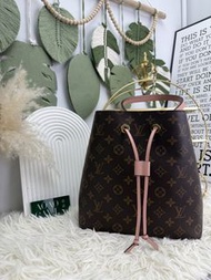 《荃灣實體店》Lv👜 PRE OWNED 🛍️經典老花拼粉紅色 NeoNoe MM水桶包🤎