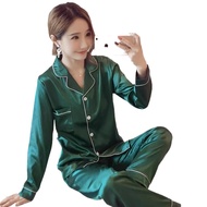 ▥❍MeTOo 2022 NEW KOREAN silk plain long sleeve pajama/sleepwear terno for women