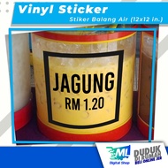 Stiker Balang Air Kalis Air Custom (12x12 inci)
