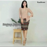 Baju kebaya stelan modern wanita 2022-Kebaya Lengan pendek-kebaya brukat modern kondangan mewah-baju