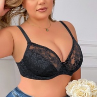 Beauwear Female Bra Plus Size Floral Lace Lingerie Ultra Thin Bra with Wire Comfort Breathable Under