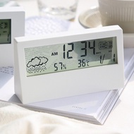 Jam Alarm Meja Digital Thermometer Hygrometer Weather Station - 2158 - White 7RHZMSWH