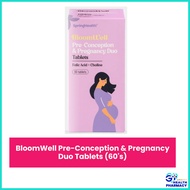 BloomWell Pre-Conception & Pregnancy Duo Tablets (60's) (folic acid/folate & choline)
