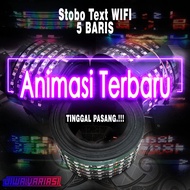 LED STROBO KACA DEPAN TEKS 5 BARIS TERBARU EDIT TEKS VIA WIFI HP BUS TRUK PICK UP
