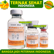 WORMECTIN 2ml 5ml 20ml - Anti parasit luar & dalam - Obat Scabies Gudik Kutu Caplak Cacing Untuk Kam