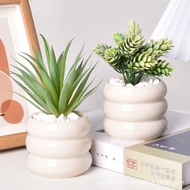 Manufacturer Wholesale Ceramic Creative Succulent Wreath Flowerpot Simple Succulent Pot Desktop Decoration Amazon Cross-Border Flowerpot