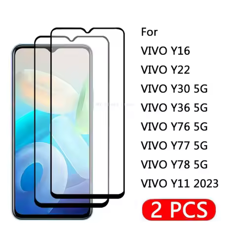 2Pcs Screen Protector For VIVO Y78 Y75 Y76 Tempered Glass For VIVO Y11 Y16 Y22 Y30 Y35 Y55 Y56 4G 5G