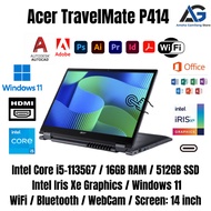 Acer TravelMate P414 Laptop Intel i5 11th Gen 14” FHD, 8GB RAM 512GB SSD Win 11 - 1 Year Warranty