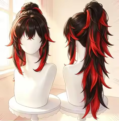 2026 Tsugikuni Yoriichi Anime Cosplay Wig Long Synthetic Hair Halloween Props Mens Wig Christmas Ide