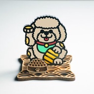 招福犬 貴婦狗 貴賓犬 座台式 l 龍年 福貼 揮春 春聯 招財 招財