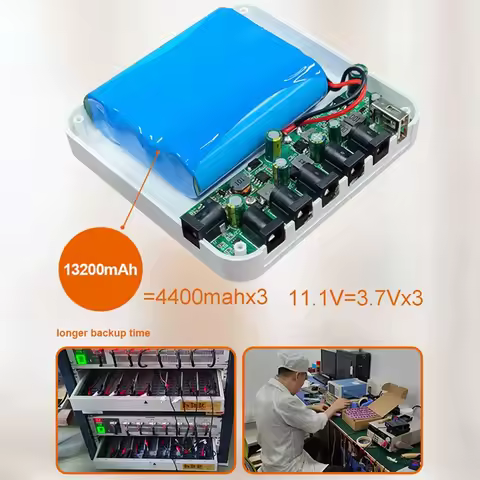 13200mah USB 5V 9V 12V 19V Uninterruptible Power Supply UPS Battery Backup Unit with 5.5x2.5mm Cable