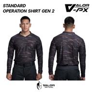VALOR PX - STANDARD OPERATION SHIRT GEN 2 [BLACK TIGER] เสื้อแขนยาวคอวี ระบายอากาศได้ดี