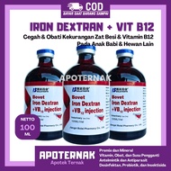 BOVET Iron Dextran 100 ml - Iron Dextran + Vitamin B12 - Prevents Iron Deficiency in Farm Animals - 