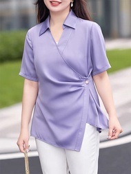 Áo sơ mi đắp chéo vạt nhọn bigsize - Gc423