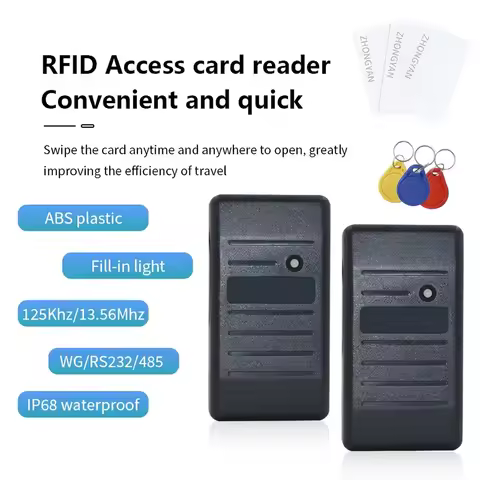13.56mhz NFC Waterproof Access Control Reader RFID Support IC MF Card Reader Wiegand26 Reader RS232/